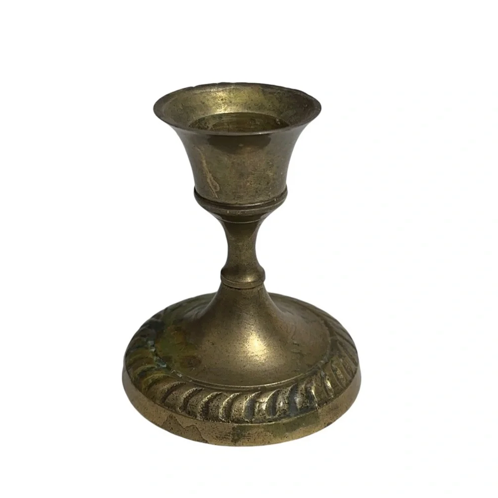 Vintage Small Brass Taper Candle Holder Candlestick Cottagecore Farmhouse